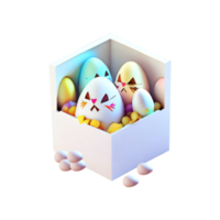 contento Pascua de Resurrección 3d huevos png