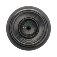 voorkant visie van een modern foto camera lens geïsoleerd. camera oog png