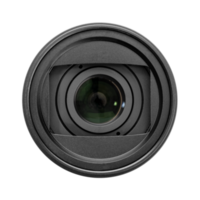 Front view of a macro photo camera lens isolated. Cameras eye png