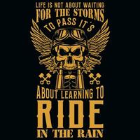 Motorcycle rider tshirt design vector