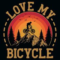 montaña bicicleta jinete gráficos camiseta diseño vector