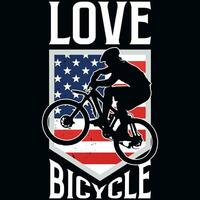 Bicycle riding tshirt design vector