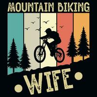 Mountain biking graphics tshirt design vector