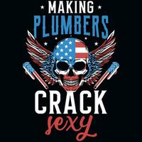 Plumbers graphics tshirt design vector