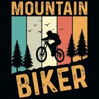 montaña andar en bicicleta gráficos camiseta diseño vector