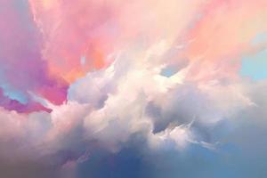 a color pastel of a sky with cloud in the foreground wallpaper photo