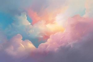 un color pastel de un cielo con nube en el primer plano fondo de pantalla foto