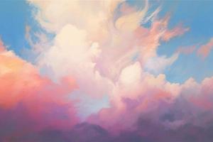 a color pastel of a sky with cloud in the foreground wallpaper photo