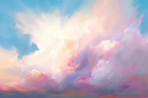 a color pastel of a sky with cloud in the foreground wallpaper photo