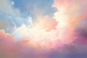 a color pastel of a sky with cloud in the foreground wallpaper photo