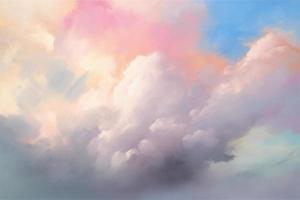 a color pastel of a sky with cloud in the foreground wallpaper photo