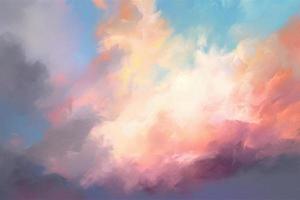 a color pastel of a sky with cloud in the foreground wallpaper photo
