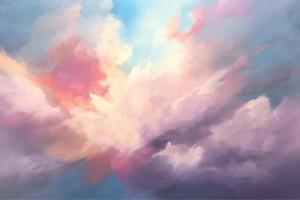 a color pastel of a sky with cloud in the foreground wallpaper photo