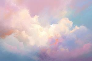 a color pastel of a sky with cloud in the foreground wallpaper photo
