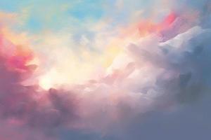 a color pastel of a sky with cloud in the foreground wallpaper photo