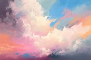 a color pastel of a sky with cloud in the foreground wallpaper photo