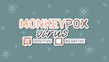 Monkeypox virus positive sticker. Vector illustration