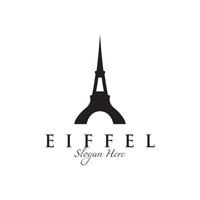 French eiffel tower building and high tower Logo template design.With editable vector illustration.