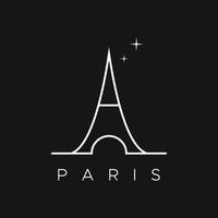 French eiffel tower building and high tower Logo template design.With editable vector illustration.