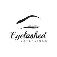 Beautiful and luxurious and modern woman's eyelashes and eyebrows logo design. Logo for business, beauty salon, makeup, eyelash shop. vector