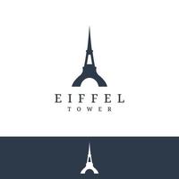 French eiffel tower building and high tower Logo template design.With editable vector illustration.