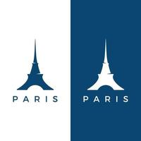 French eiffel tower building and high tower Logo template design.With editable vector illustration.