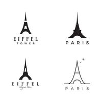 francés eiffel torre edificio y alto torre logo modelo diseño.con editable vector ilustración.