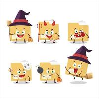 Halloween expression emoticons with cartoon character of file folder vector