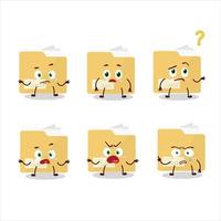 Cartoon character of file folder with what expression vector