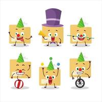 Cartoon character of file folder with various circus shows vector