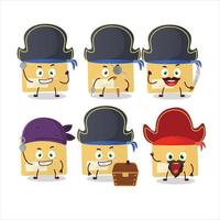 Cartoon character of file folder with various pirates emoticons vector