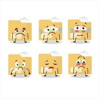 File folder cartoon character with sad expression vector