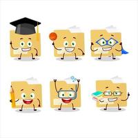 School student of file folder cartoon character with various expressions vector