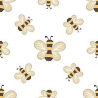 Seamless pattern with bees. Suitable for textile, fabric, wallpaper, wrapping vector