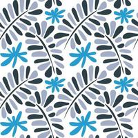 Seamless pattern with colorful retro groovy leaves and flowers vector