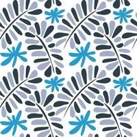 Seamless pattern with colorful retro groovy leaves and flowers vector