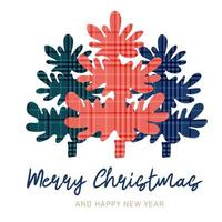 Merry Christmas and happy new year. Christmas trees with plaid pattern vector