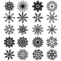 Set of snowflakes silhouette. Christmas and new year design elements vector