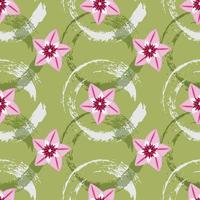 Seamless pattern with hoya home flower vector