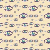 Seamless pattern with eyes in retro style vector