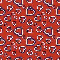 Seamless pattern with hearts in retro style vector