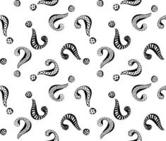 Seamless pattern of hand-drawn question marks. vector