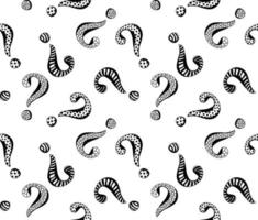 Seamless pattern of hand-drawn question marks. vector