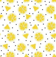 Lemon Seamless Pattern, summer fruit design vector