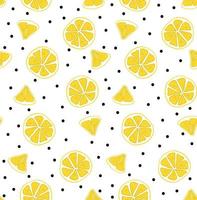 Lemon Seamless Pattern, summer fruit design vector