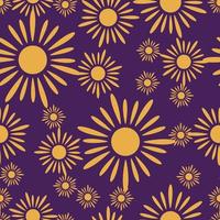 Seamless pattern with sun in retro style vector