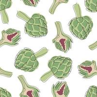 Artichoke seamless pattern vector