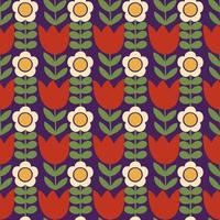 Floral seamless pattern in retro style vector