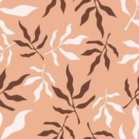 Floral seamless pattern with twigs and leaves vector