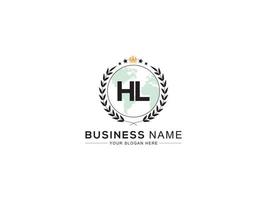 Crown Hl King Logo, Initial HL Logo Letter Vector Stock Image